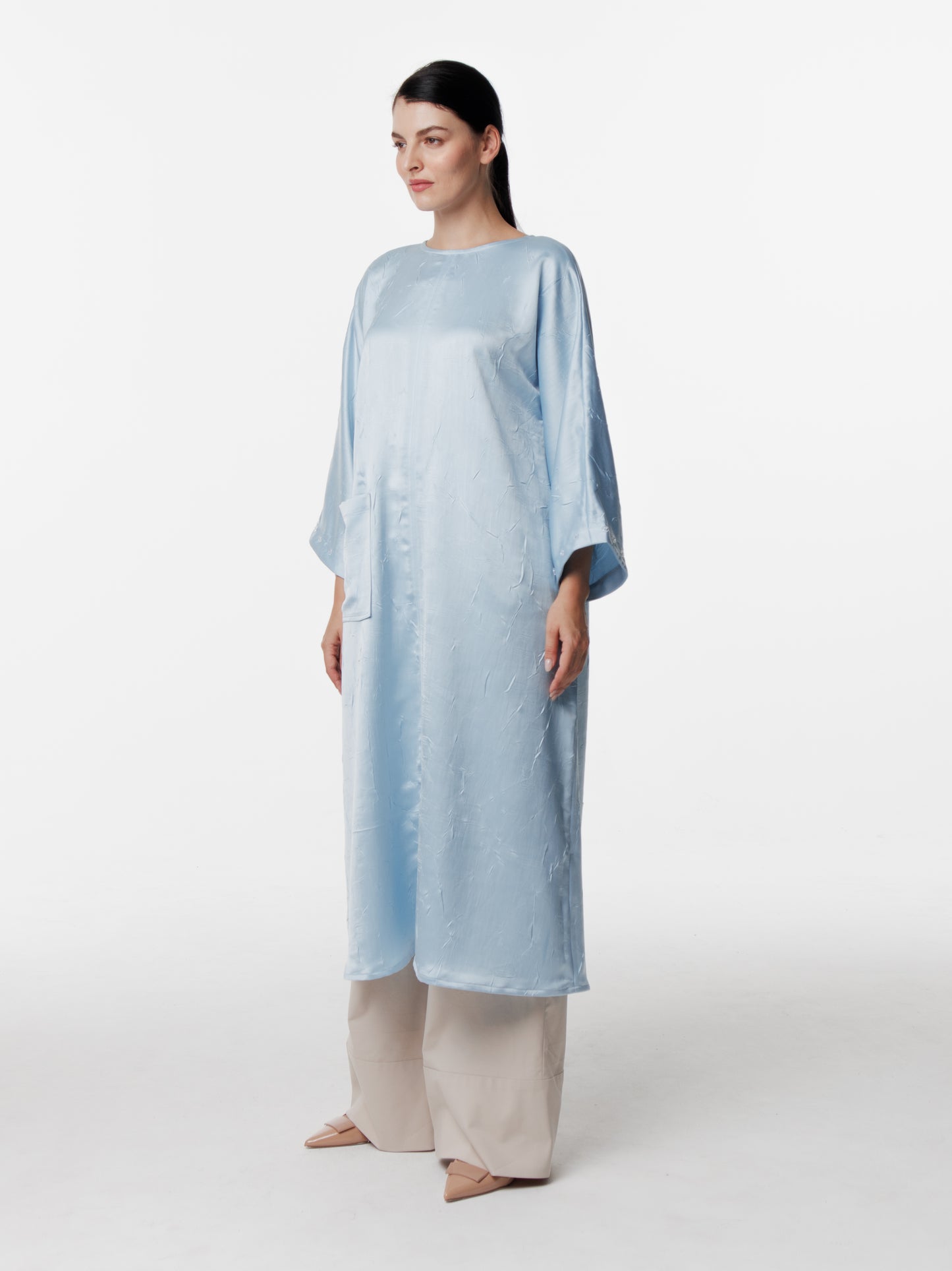 Long Satin Convertible Cuff-Hijab Only Dress