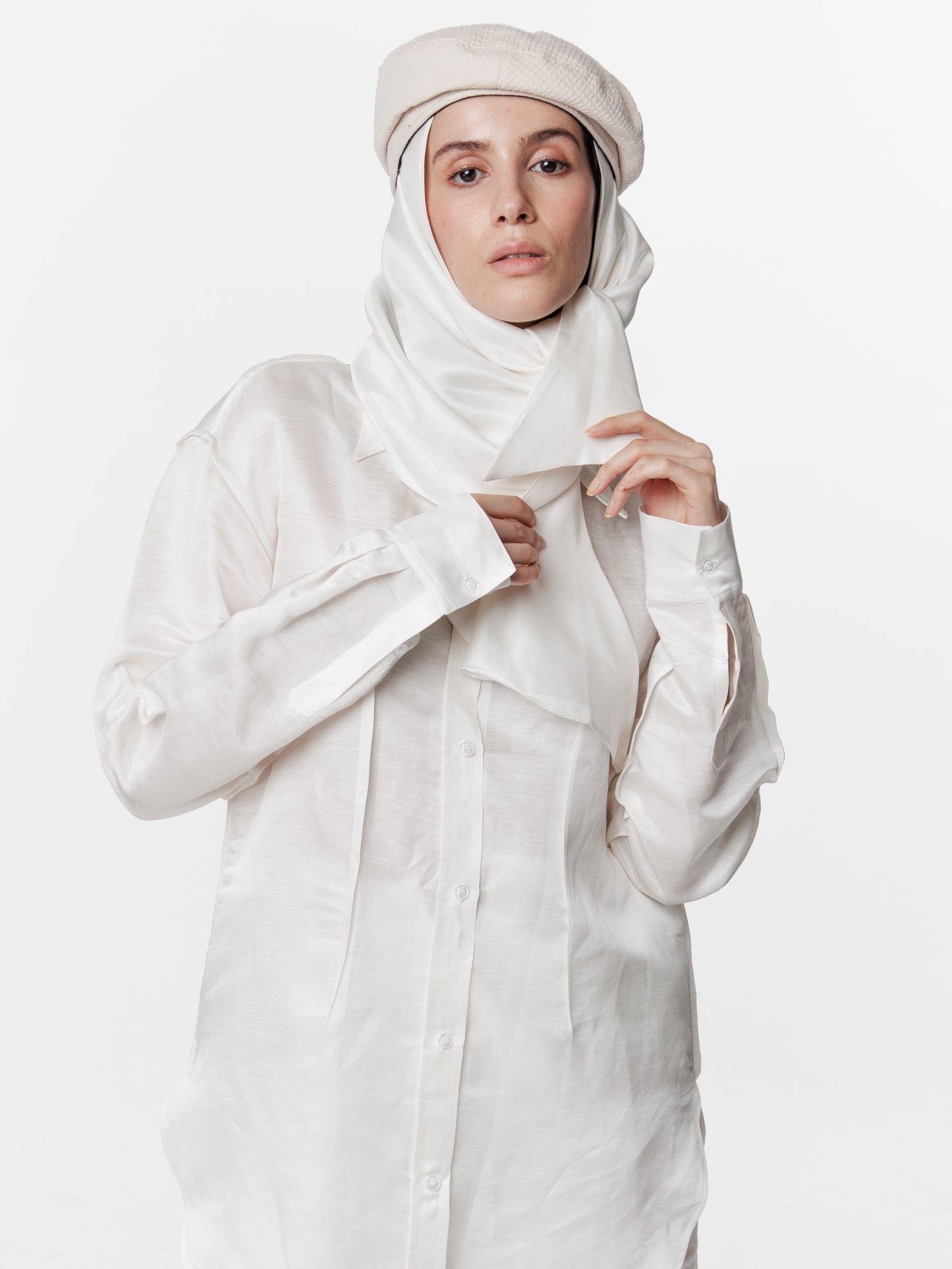 Satin Linen Inside Out Oversized Shirt
