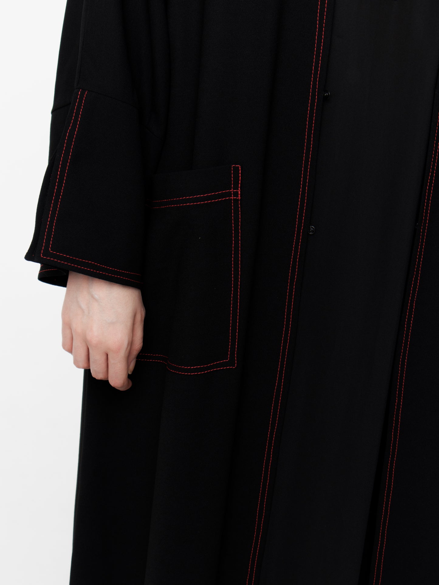 Long Topstitched Abaya