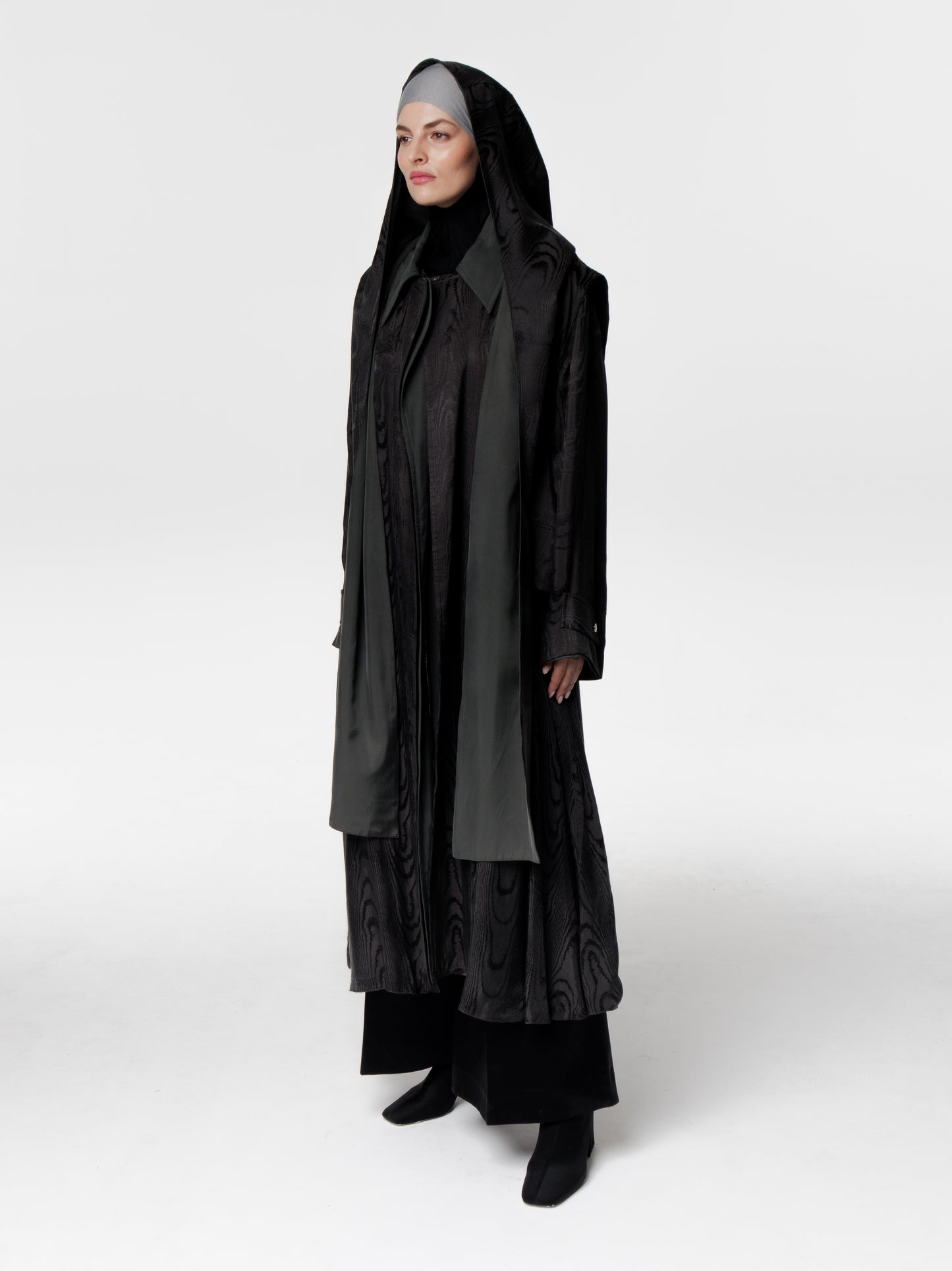 Fine Silk Reversible Moire Coat