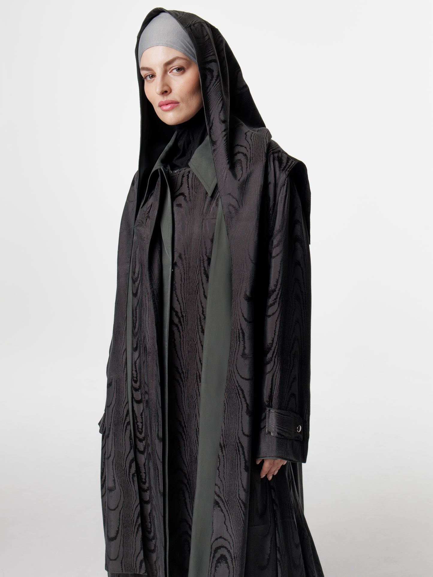 Fine Silk Reversible Moire Coat