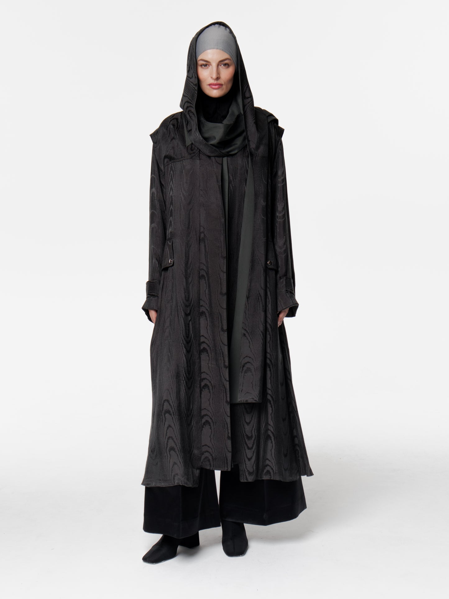 Fine Silk Reversible Moire Coat