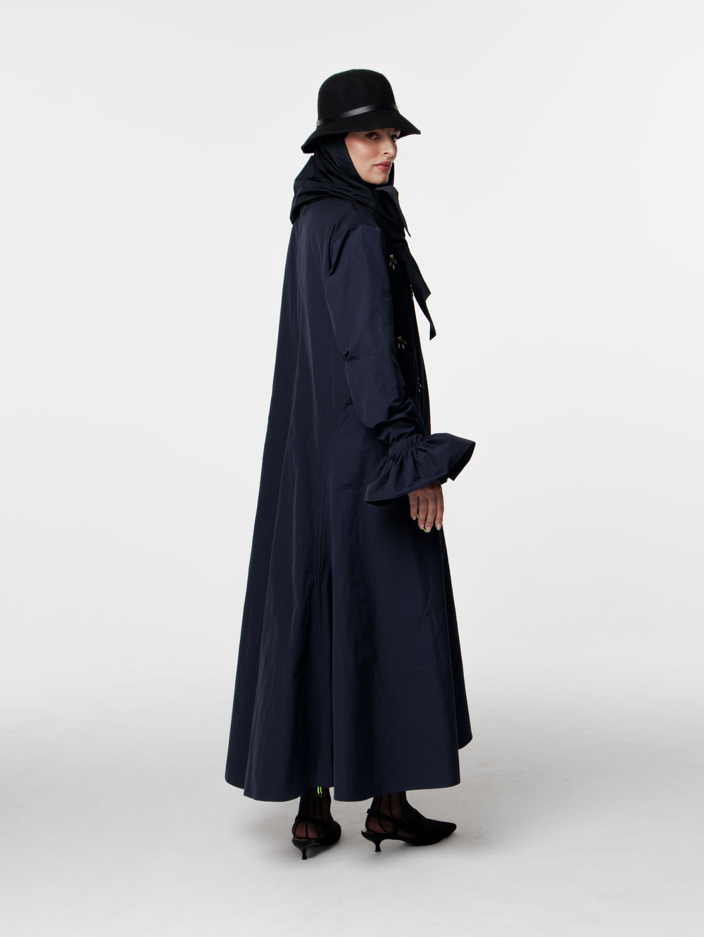 Hand-Embroidered Taffeta Dress