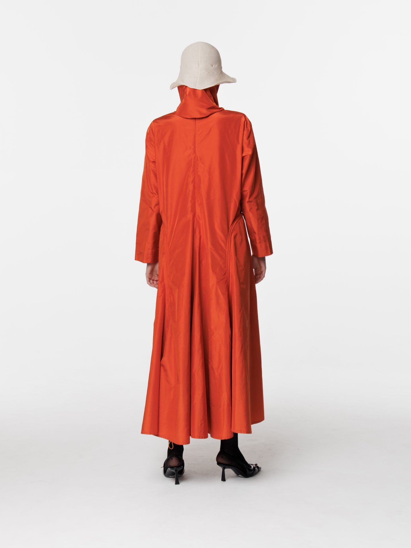 Hand-Embroidered Taffeta Dress