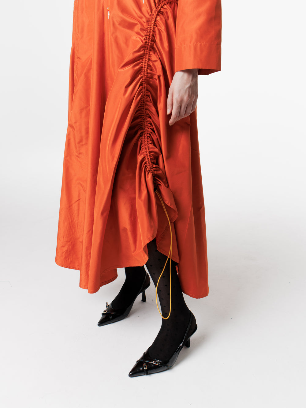 Hand-Embroidered Taffeta Dress