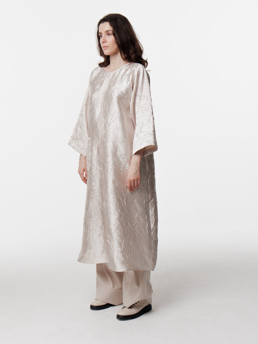 Long Satin Convertible Cuff-Hijab Only Dress