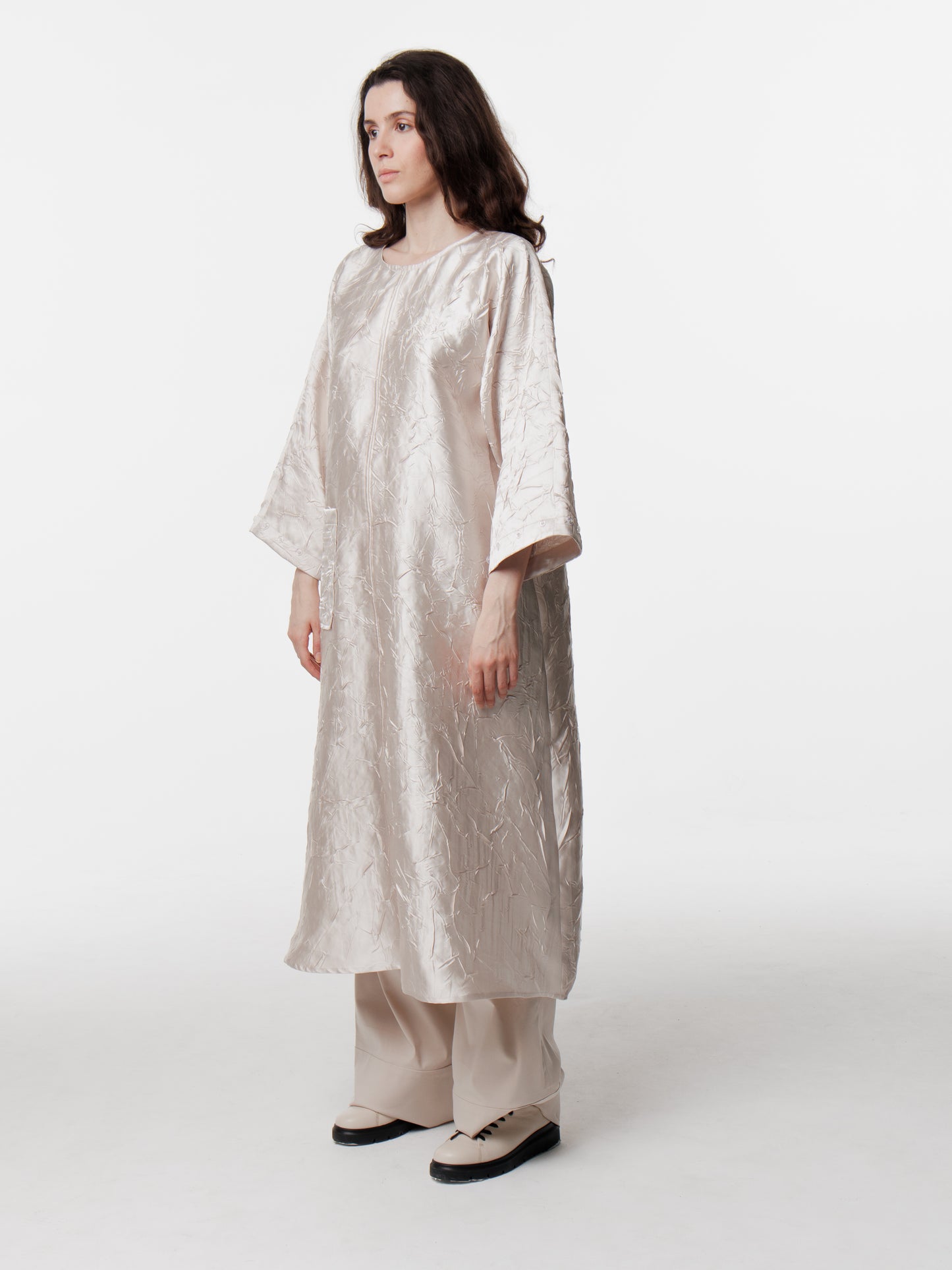 Long Satin Convertible Cuff-Hijab Only Dress
