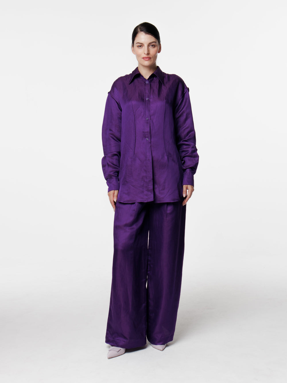 Satin Linen Inside Out Oversized Shirt