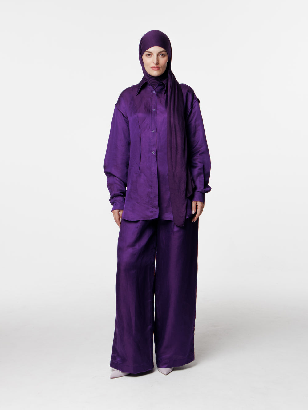Satin Linen Inside Out Oversized Shirt