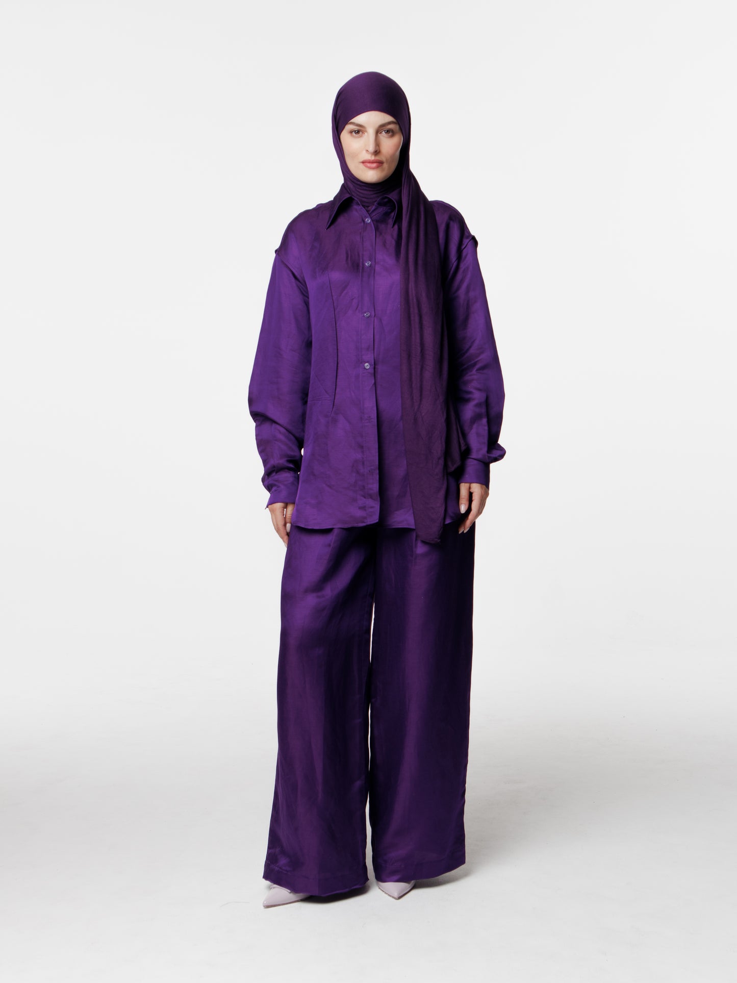 Satin Linen Inside Out Oversized Shirt