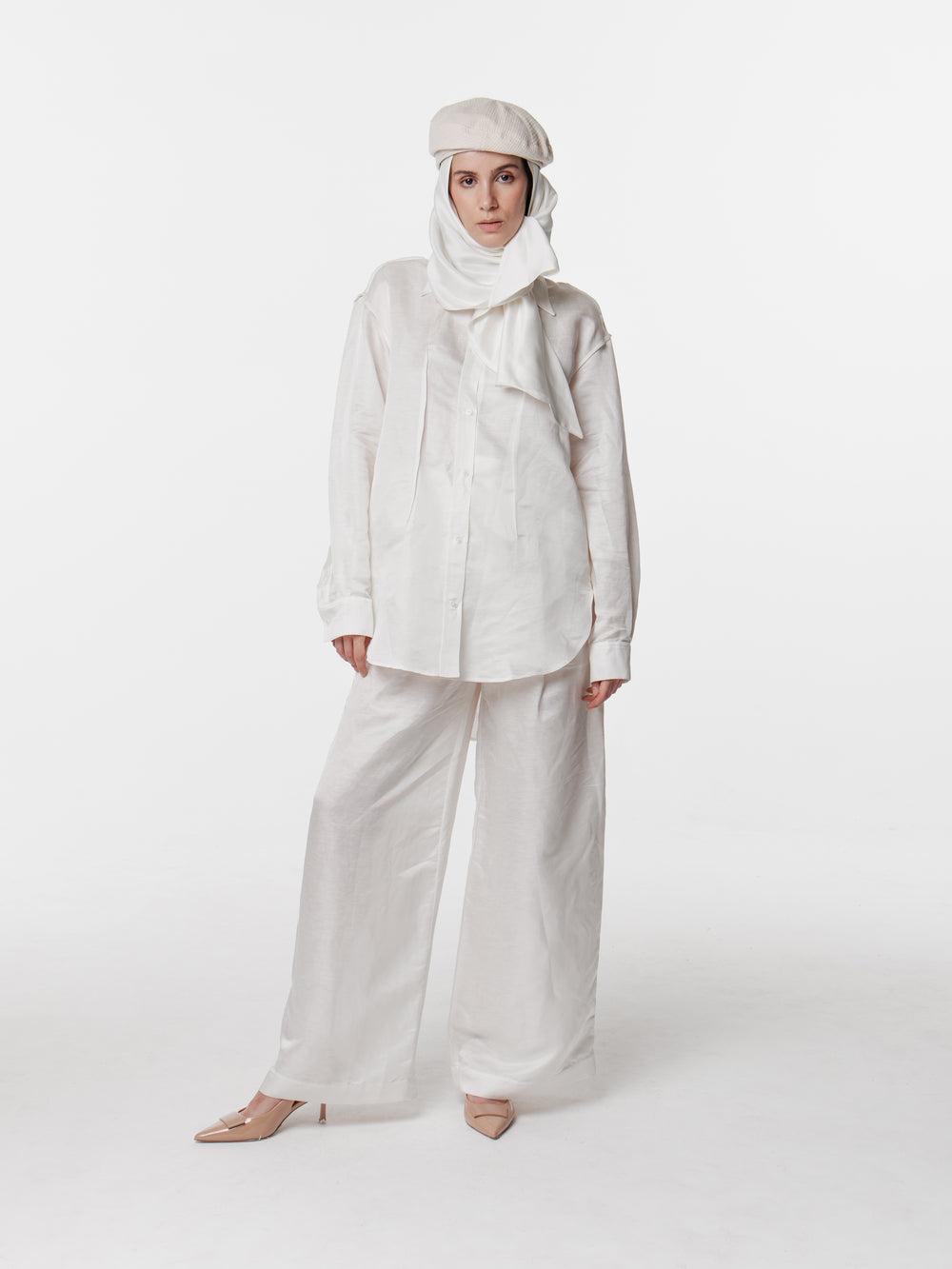 Satin Linen Inside Out Oversized Shirt