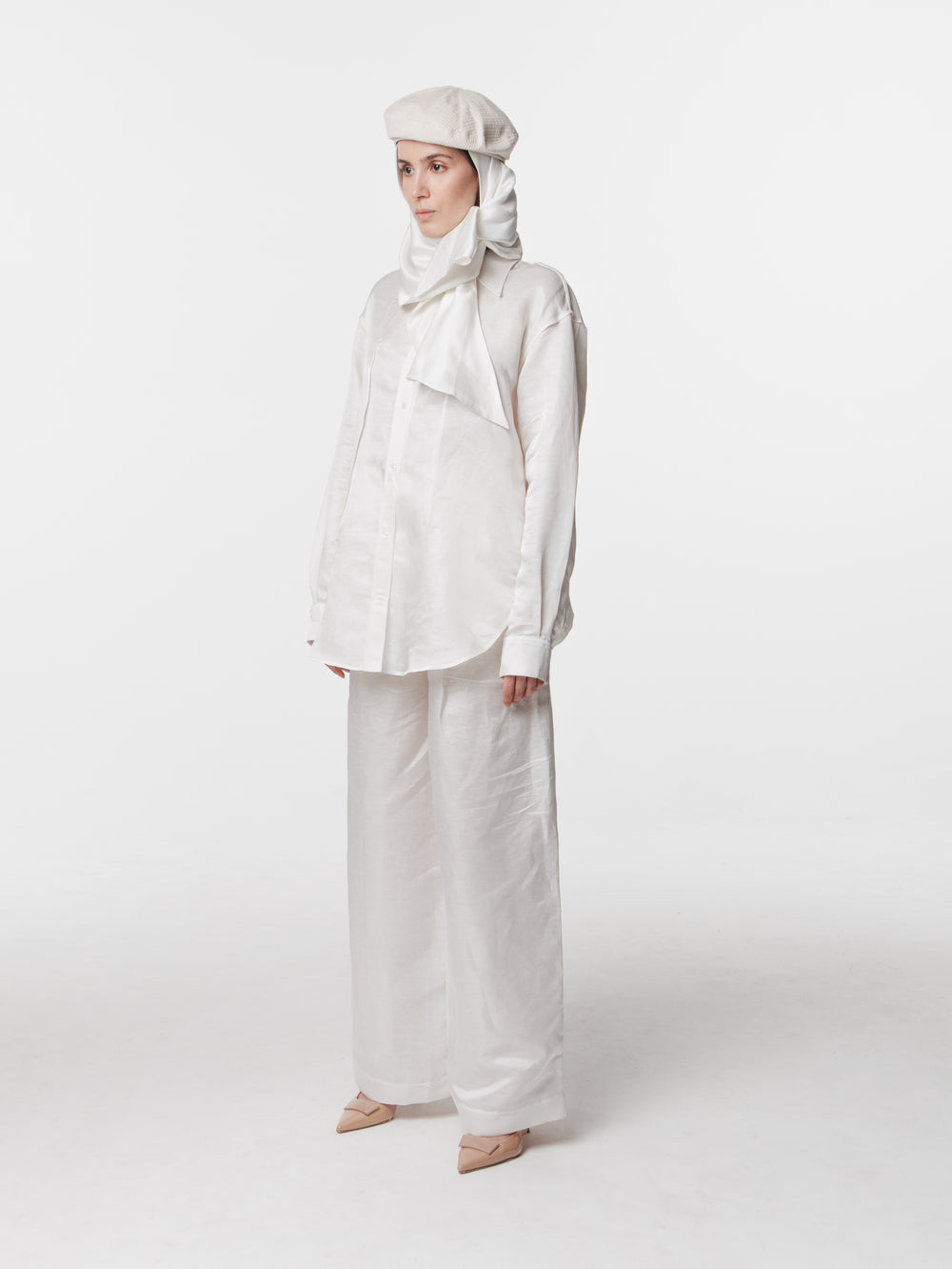 Satin Linen Inside Out Oversized Shirt
