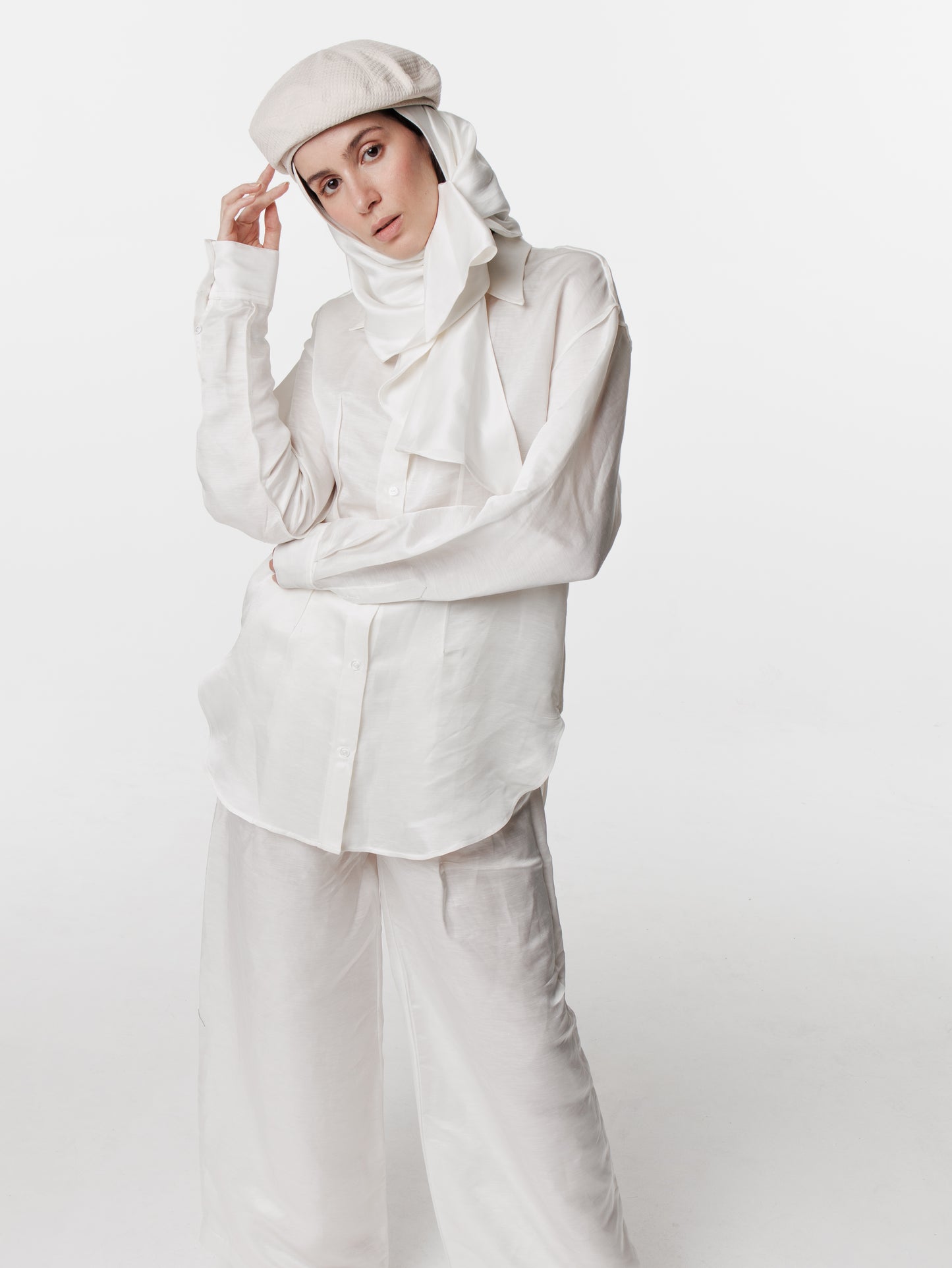 Satin Linen Inside Out Oversized Shirt