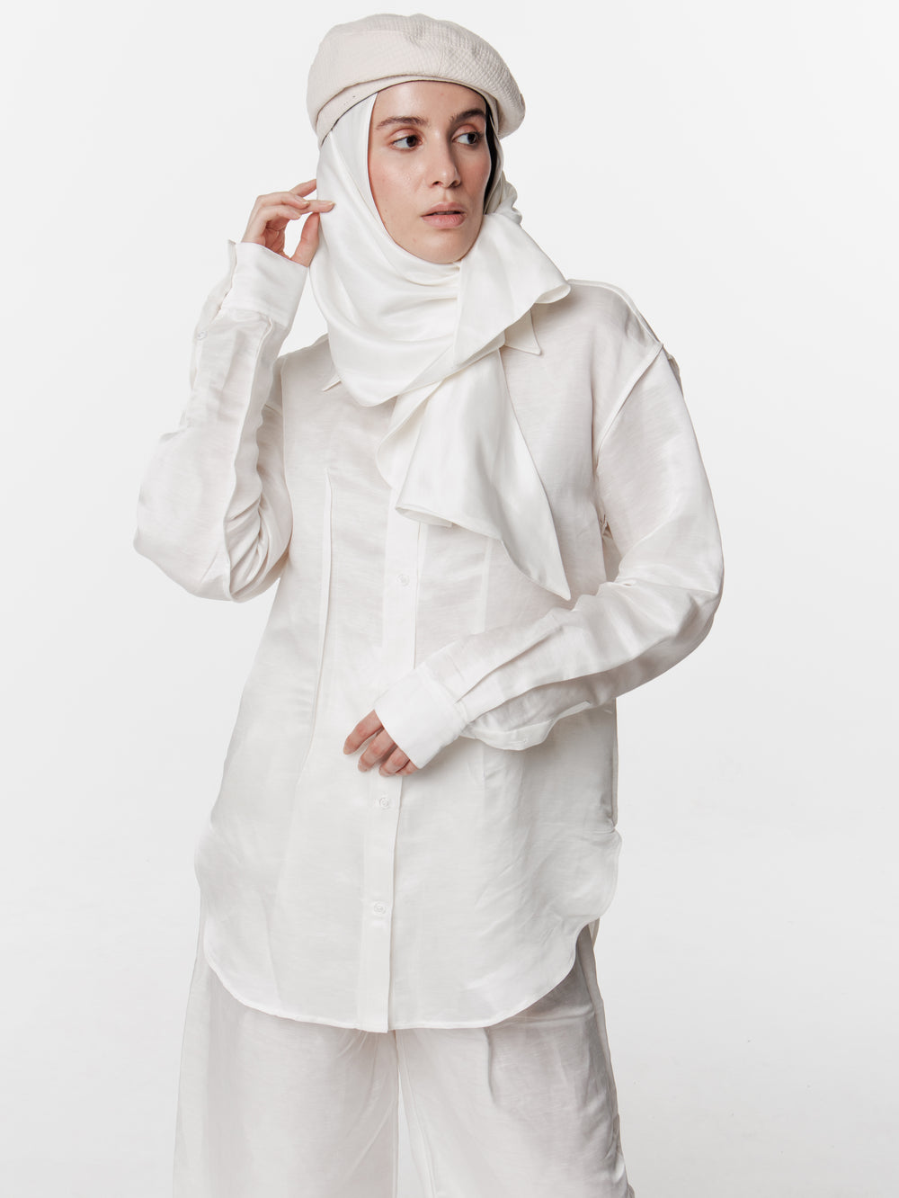 Satin Linen Inside Out Oversized Shirt