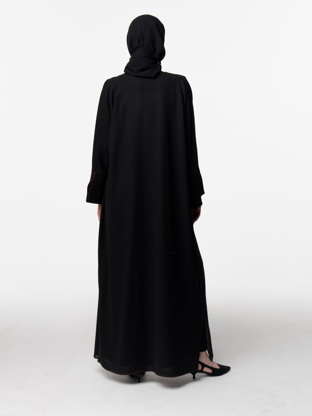 Long Topstitched Abaya