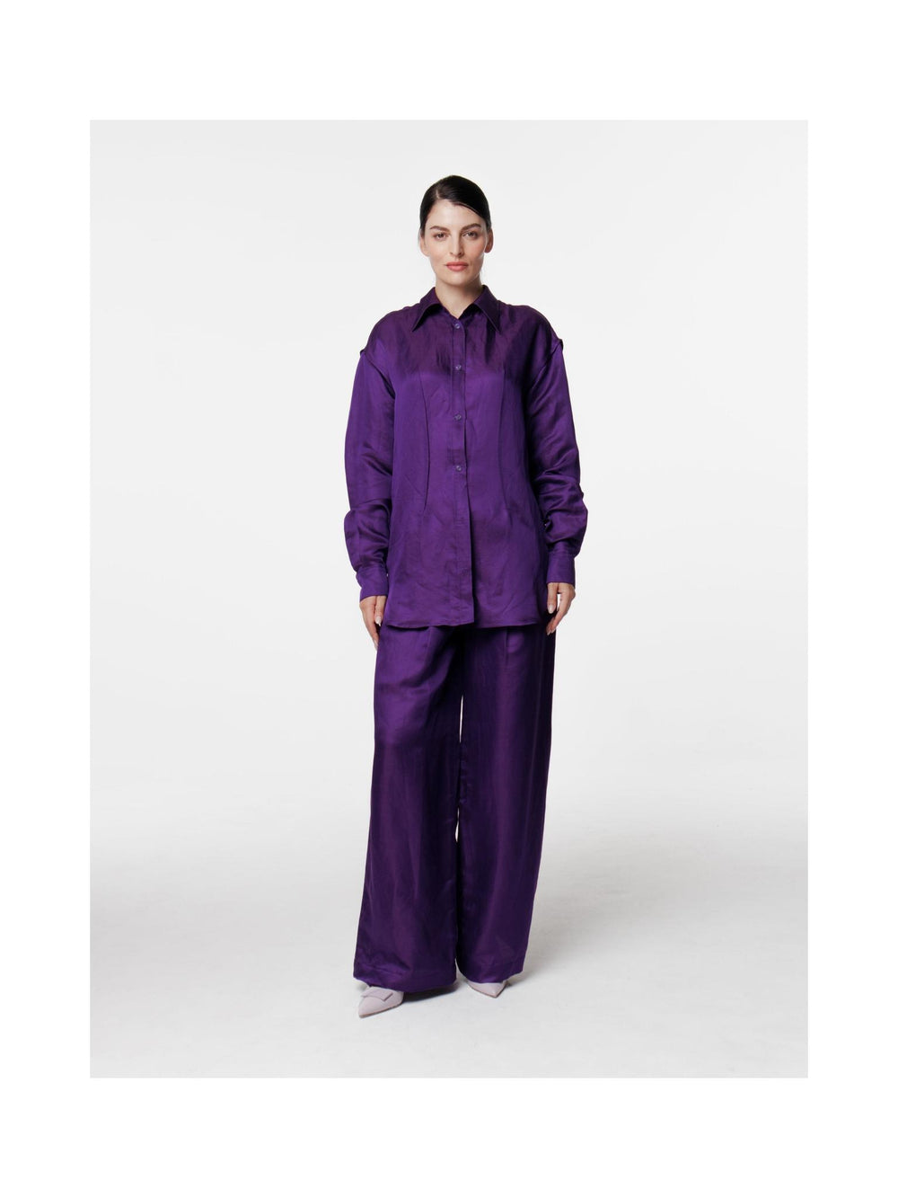 Satin Linen Inside Out Oversized Shirt