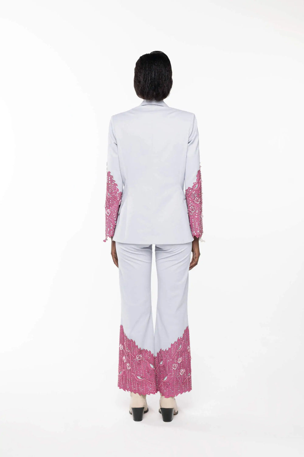 Capri Trouser, Light Blue/Pink